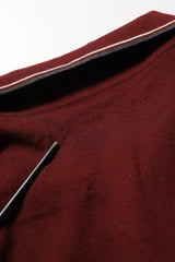 Dolce & Gabbana Burgundy Wool Knit Henley Pullover Sweater