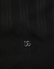 Dolce & Gabbana Black Silk Blend Henley Pullover Men Sweater