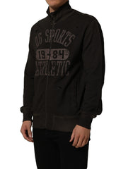 Dolce & Gabbana Brown Logo Print Full Zip Sweatshirt Sweater