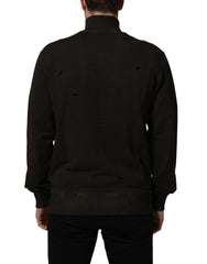 Dolce & Gabbana Brown Logo Print Full Zip Sweatshirt Sweater