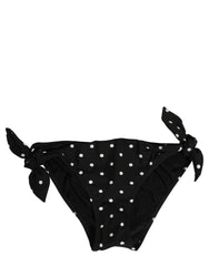 Dolce & Gabbana Black Polka Dot Swimwear Beachwear Bottom Bikini