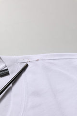Dolce & Gabbana White Blue Stripe Cotton Short Sleeve T-shirt