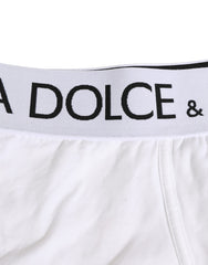 Dolce & Gabbana White Cotton Stretch Regular Boxer Underwear