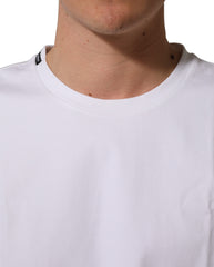 Dolce & Gabbana White Cotton Short Sleeves Crew Neck T-shirt