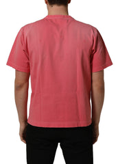 Dolce & Gabbana Pink Re-Edition Distressed Crew Neck T-shirt