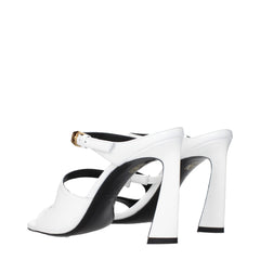 Versace White Leather Stiletto Heel Sandals