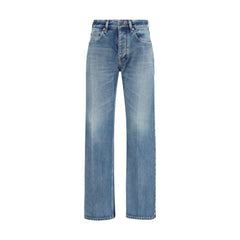 Balenciaga Blue Cotton Straight-Leg Jeans