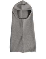Dolce & Gabbana Men Grey Wool Ribbed Knit Balaclava Wrap One Size Hat