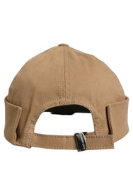 Dolce & Gabbana Men Khaki Cotton Docker Capello Brimless Hat