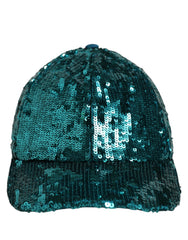 Dolce & Gabbana Men Green Cotton Sequin Baseball Cap 6 Panels Hat