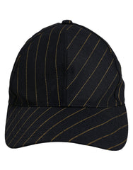 Dolce & Gabbana Black Gold Pinstriped Cotton Baseball Cap Hat