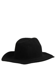 Dolce & Gabbana Men Black Classic Wide Brim Fedora Capello Hat