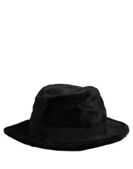 Dolce & Gabbana Men Black Classic Wide Brim Fedora Capello Hat