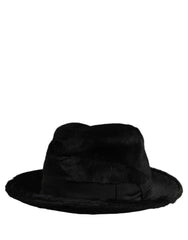 Dolce & Gabbana Men Black Classic Wide Brim Fedora Capello Hat