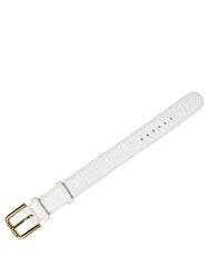 Dolce & Gabbana White Embossed Leather Gold Buckle Belt Strap Bracelet