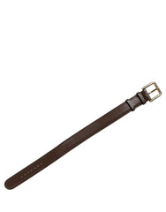 Dolce & Gabbana Brown Calfskin Leather Gold Buckle Belt Strap Bracelet