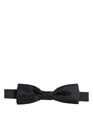 Dolce & Gabbana Black Diamond Pattern Adjustable Neck Papillon Bow Tie