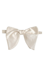 Dolce & Gabbana Men White 100% Silk Adjustable Neck Papillon Bow Tie