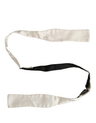 Dolce & Gabbana Men White 100% Silk Adjustable Neck Papillon Bow Tie
