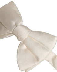 Dolce & Gabbana Men White 100% Silk Adjustable Neck Papillon Bow Tie