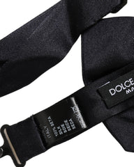 Dolce & Gabbana Men Black 100% Silk Adjustable Neck Papillon Bow Tie