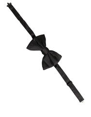 Dolce & Gabbana Men Black 100% Silk Adjustable Neck Papillon Bow Tie
