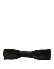 Dolce & Gabbana Men Black 100% SIlk Adjustable Neck Papillon Bow Tie