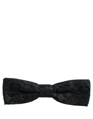 Dolce & Gabbana Men Black Green Paisley Adjustable Neck Papillon Bow Tie
