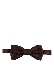 Dolce & Gabbana Men Maroon Floral Silk Adjustable Neck Bow Tie