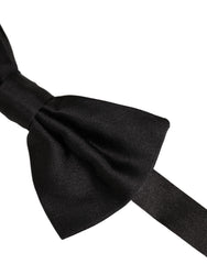 Dolce & Gabbana Men Black 100% Silk Adjustable Neck Papillon Bow Tie