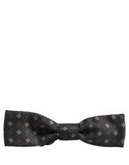 Dolce & Gabbana Men Dark Gray Geometric Adjustable Bow Tie