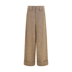Brunello Cucinelli Beige Wool Oves Aries Casual Pants