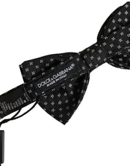 Dolce & Gabbana Men Black Patterned Adjustable Neck Papillon Bow Tie