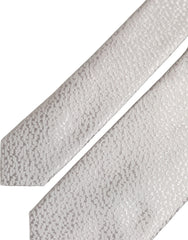 Dolce & Gabbana Men Gray 100% Silk Textured Adjustable Tied Necktie Tie