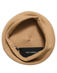 Dolce & Gabbana Beige Wool French Style Beret Capello Hat