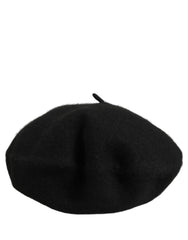 Dolce & Gabbana Black Wool French Style Beret Capello Hat