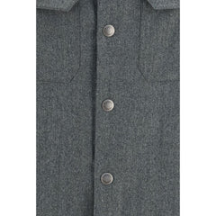 Brunello Cucinelli Gray Wool Oves Aries Dress Shirt