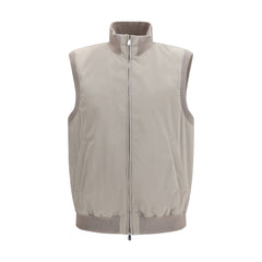 Brunello Cucinelli Gray Polyester Sleeveless Jacket