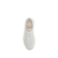 Brunello Cucinelli White Calf Leather Bos Taurus Low Top Sneakers