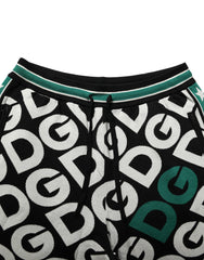 Dolce & Gabbana Black Wool Logo Jogger Sweatpants Pants