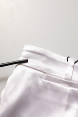 Dolce & Gabbana White Satin High Rise Women Hot Pants Shorts