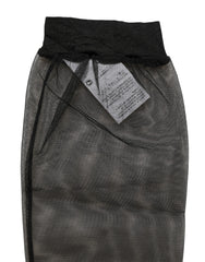 Dolce & Gabbana Black Nylon Mesh Sheer Calf Long Accessory Socks