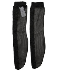 Dolce & Gabbana Black Nylon Mesh Sheer Calf Long Accessory Socks