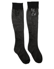 Dolce & Gabbana Black Nylon Mesh Sheer Calf Long Accessory Socks