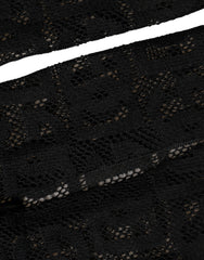 Dolce & Gabbana Black DG Logo Sheer Nylon Thigh High Socks