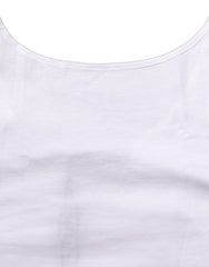 Dolce & Gabbana White Cotton Sleeveless Cropped Tank Top