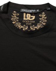 Dolce & Gabbana Black Cotton Crew Neck Short Sleeves T-shirt