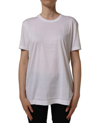 Dolce & Gabbana White Cotton Crew Neck Short Sleeves T-shirt