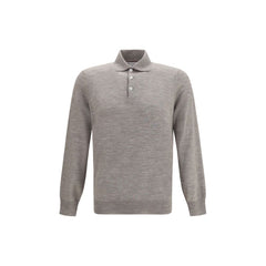Brunello Cucinelli Gray Cashmere Polo Shirt