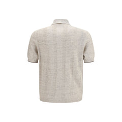 Brunello Cucinelli Beige Cotton Polo Shirt